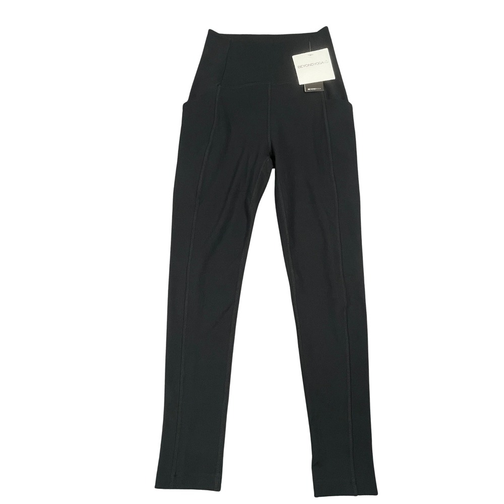 NWT Beyond Yoga Womens S PowerBeyond High Rise 24" Yoga Leggings Pockets Black